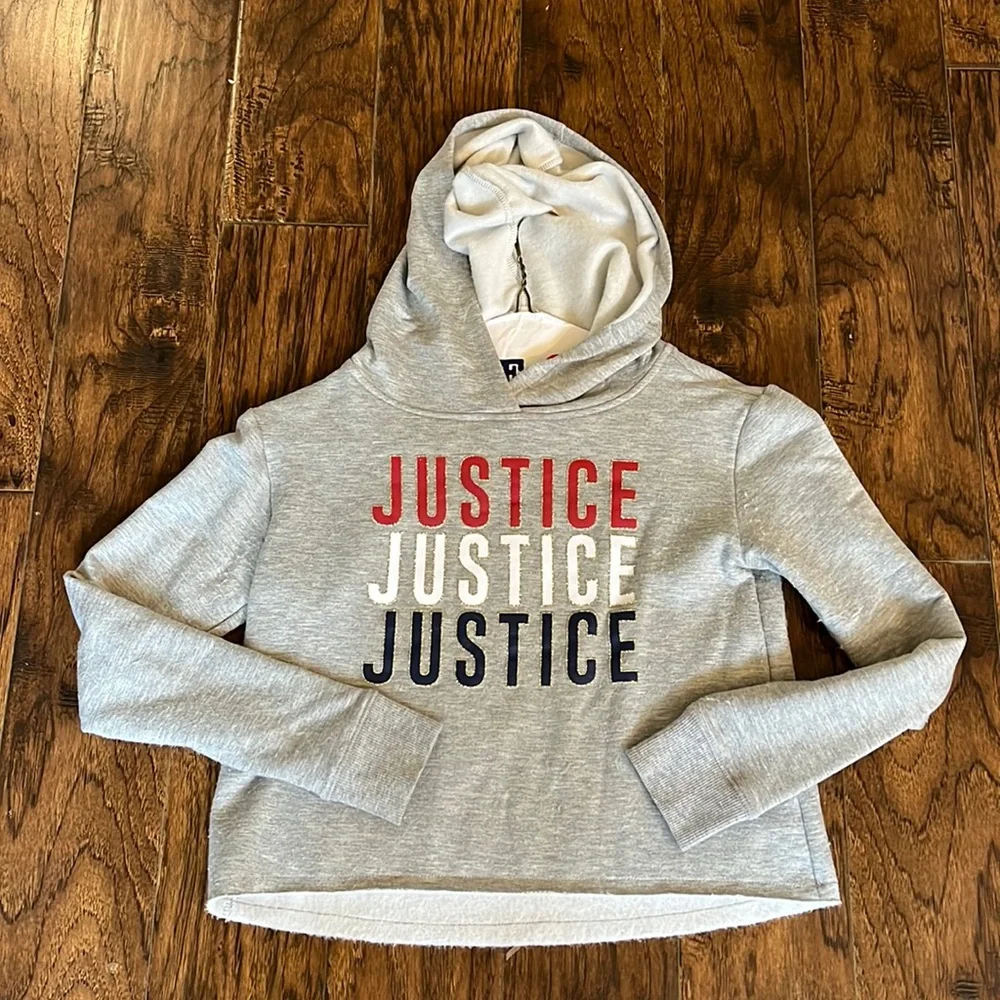 Justice Girls' Gray Logo Hoodie - Gray